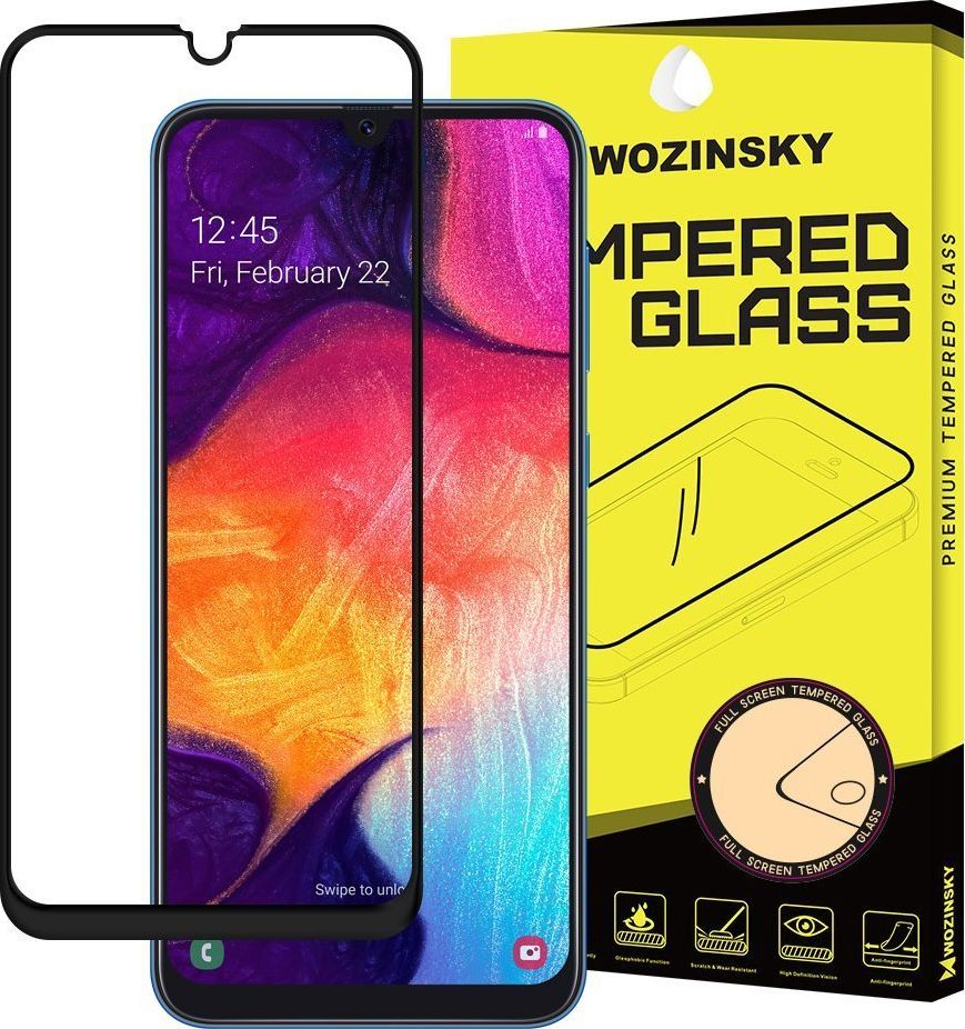Wozinsky Wozinsky super wytrzymałe szkło hartowane Full Glue na cały ekran z ramką Case Friendly Samsung Galaxy A40 czarny uniwersalny
