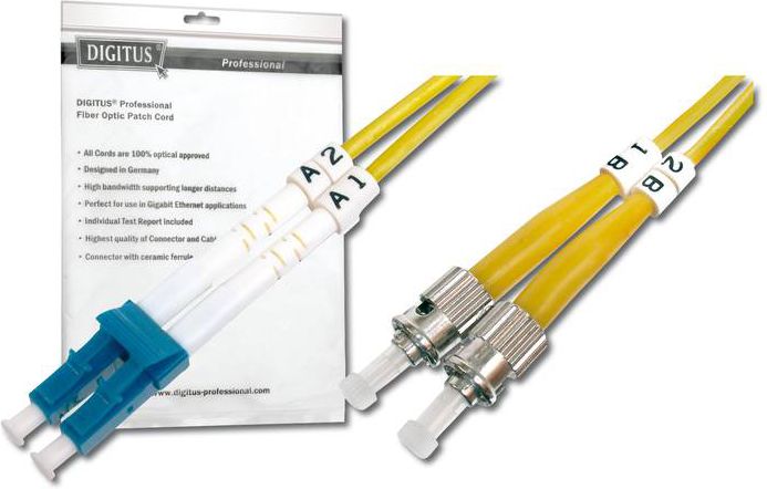 Digitus Patchcord, LC-ST, jednomodowy, 3m (DK-2931-03)