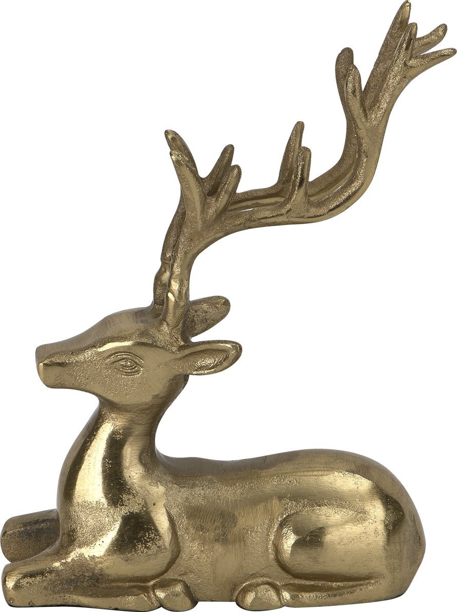 Ewax Figurka ozdobna Renifer H22,5 cm złota metalowa