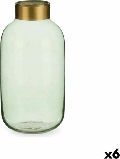 Gift Decor Wazon Kolor Zielony Złoty Szkło 14,5 x 29,5 x 14,5 cm (6 Sztuk)