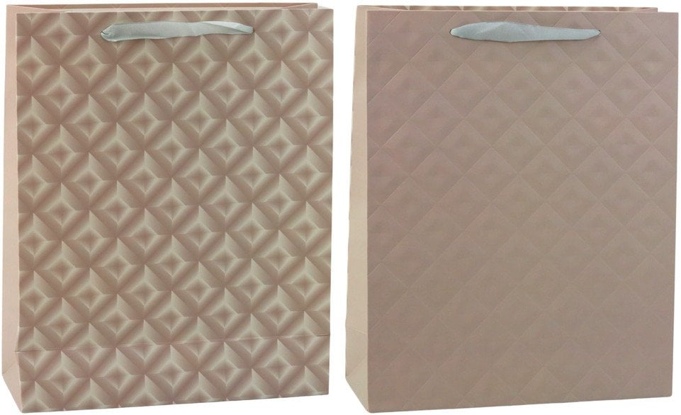 Torba Prezentowa Z Tłoczeniem Beżowa 32 x 26 x 10cm