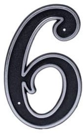 BLASTIC HOUSE NUMBER 6 150MM BLACK