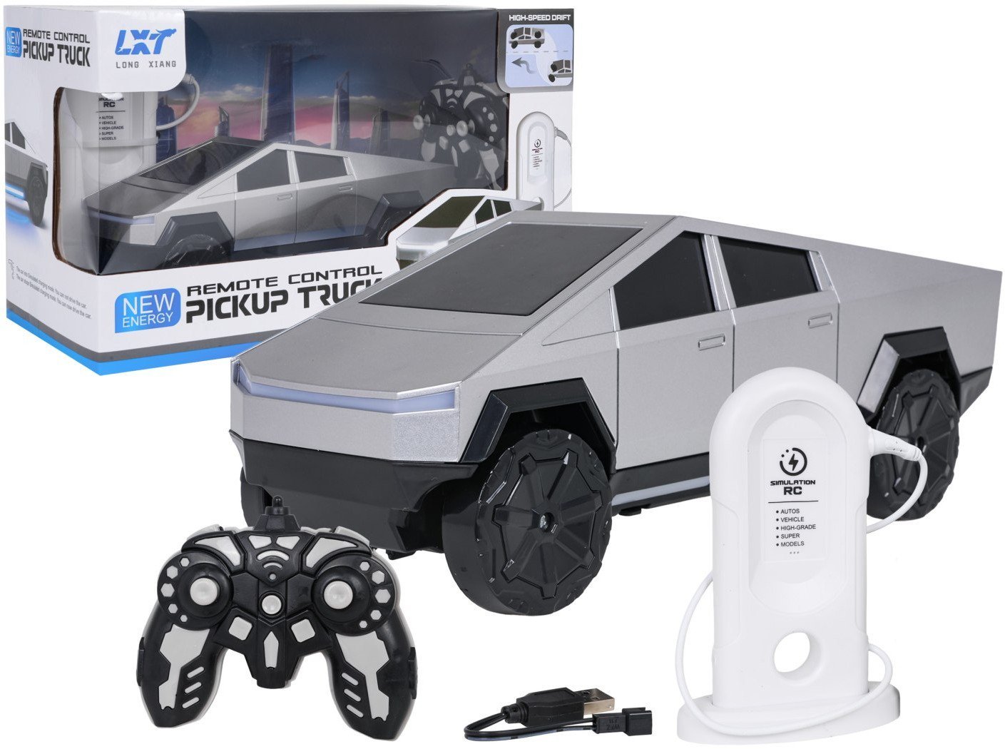 R/C Auto TRACK Srebrny + Stacja Ładowania