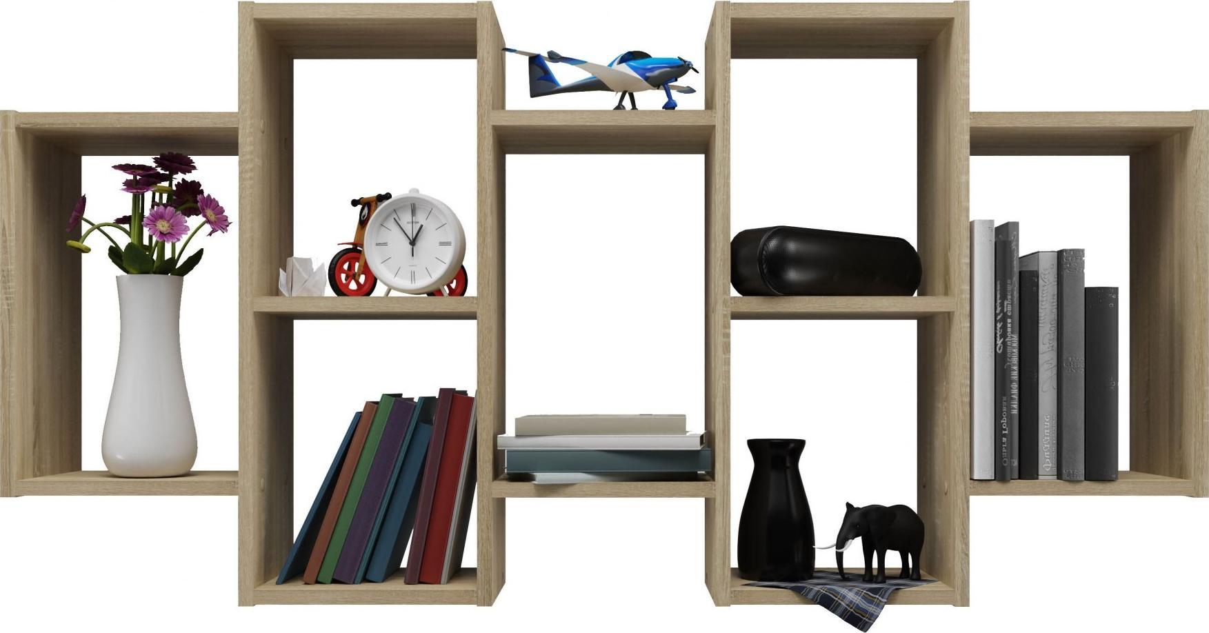 Topeshop REGAŁ WISZĄCY BILBAO 7.0 ŚCIENNY PÓŁKI DĄB SONOMA