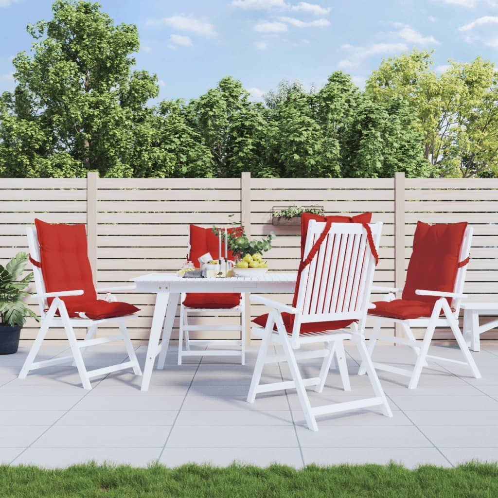 vidaXL Poduszki na krzesła z wysokim oparciem, 4 szt., czerwone