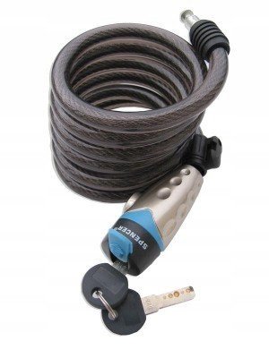 Zamek linka rowerowa SPENCER 12x180cm spirala klucz 'samochodowy' 7703