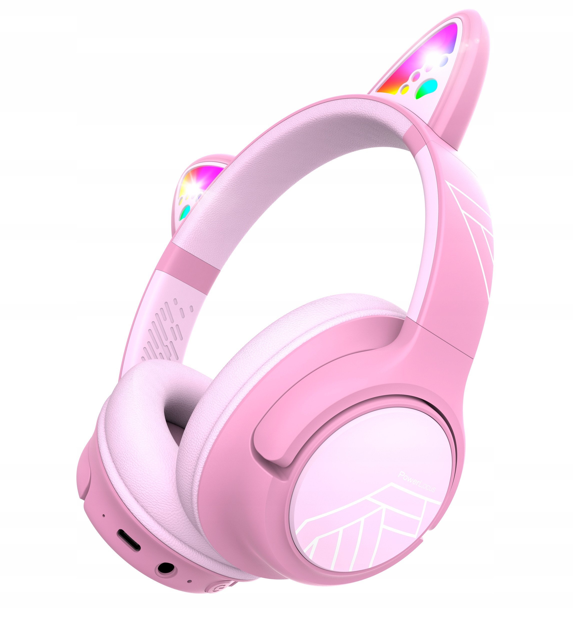 Słuchawki PowerLocus Bobo Cat Ears Kids różowe