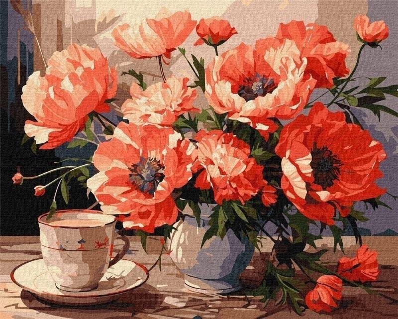 Norimpex Malowanie po numerach - Bukiet z makami 40x50cm