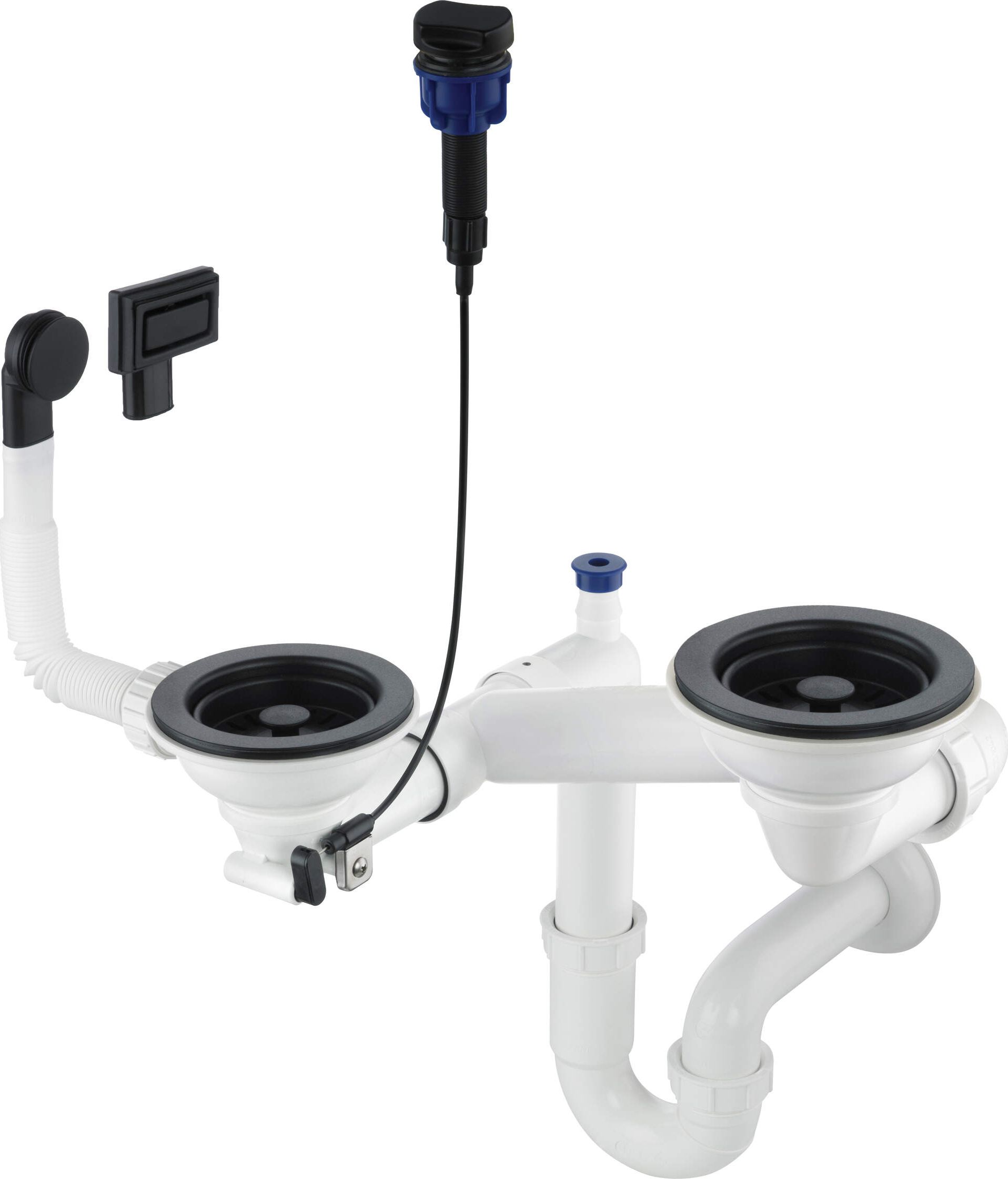 Syfon Deante Syfon Space Saver do zlewozmywaków granitowych 1,5 i 2-komorowych