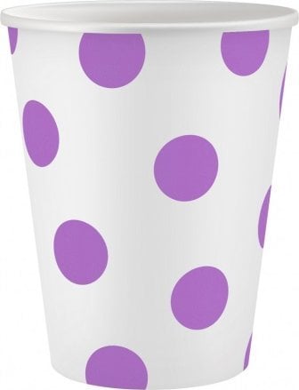 GoDan Kubeczki papierowe Groszki lawendowe 250ml 6szt.