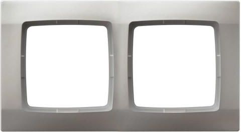 Ospel Ramka Karo 2-krotna srebrny perłowy (R-2S/43)