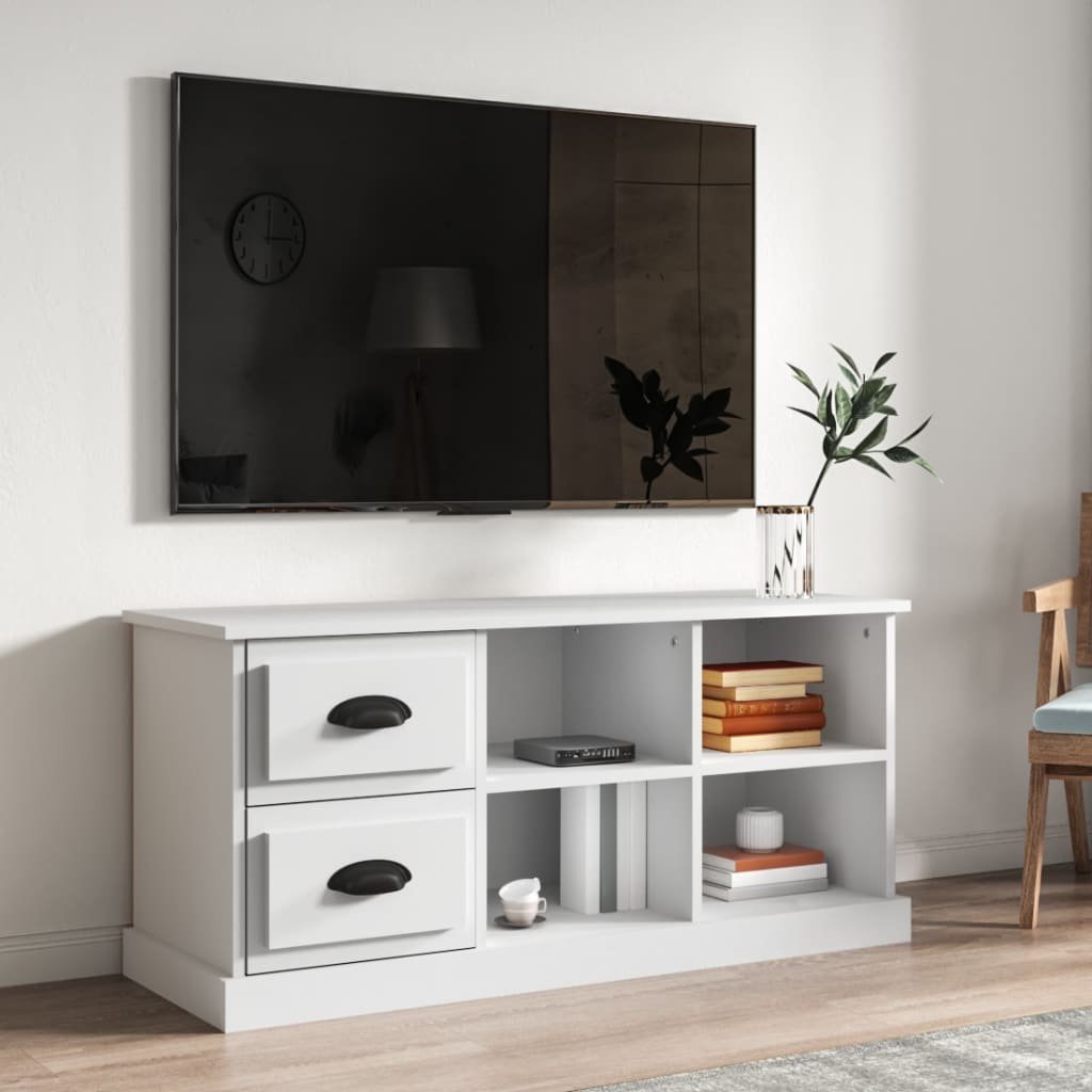 vidaXL Szafka pod TV, biała, 102x35,5x47,5 cm