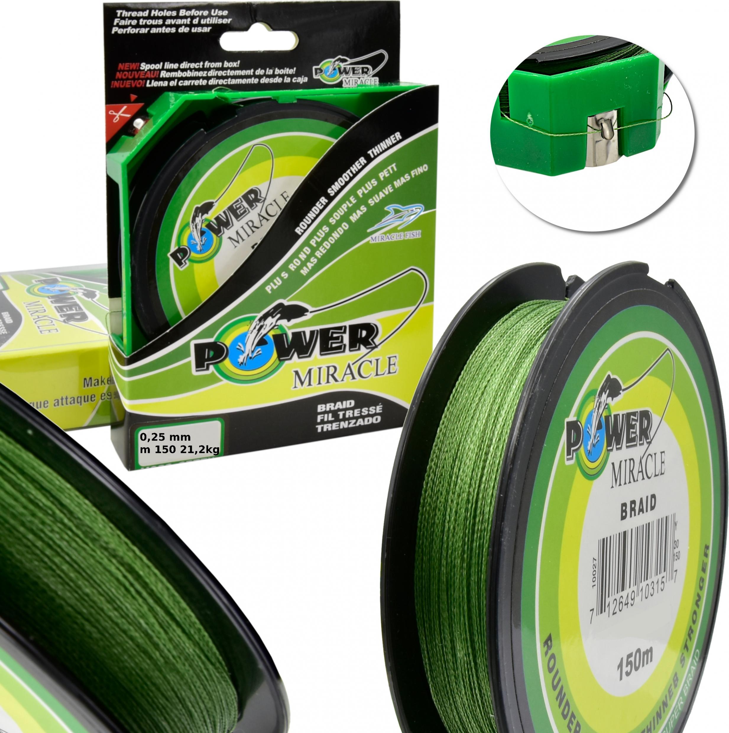 Miracle Fish PLECIONKA WĘDKARSKA POWER Zielona 0,25 mm/ 21,2 kg
