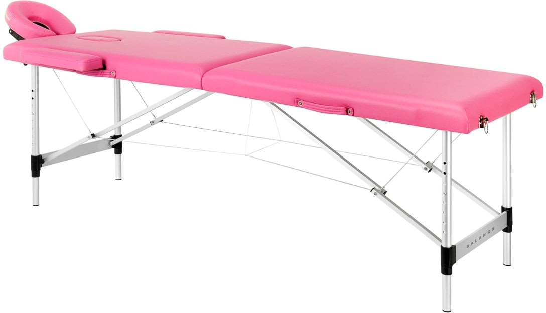 Activeshop Balance składany aluminiowy stół do masażu 2-segmentowy róż