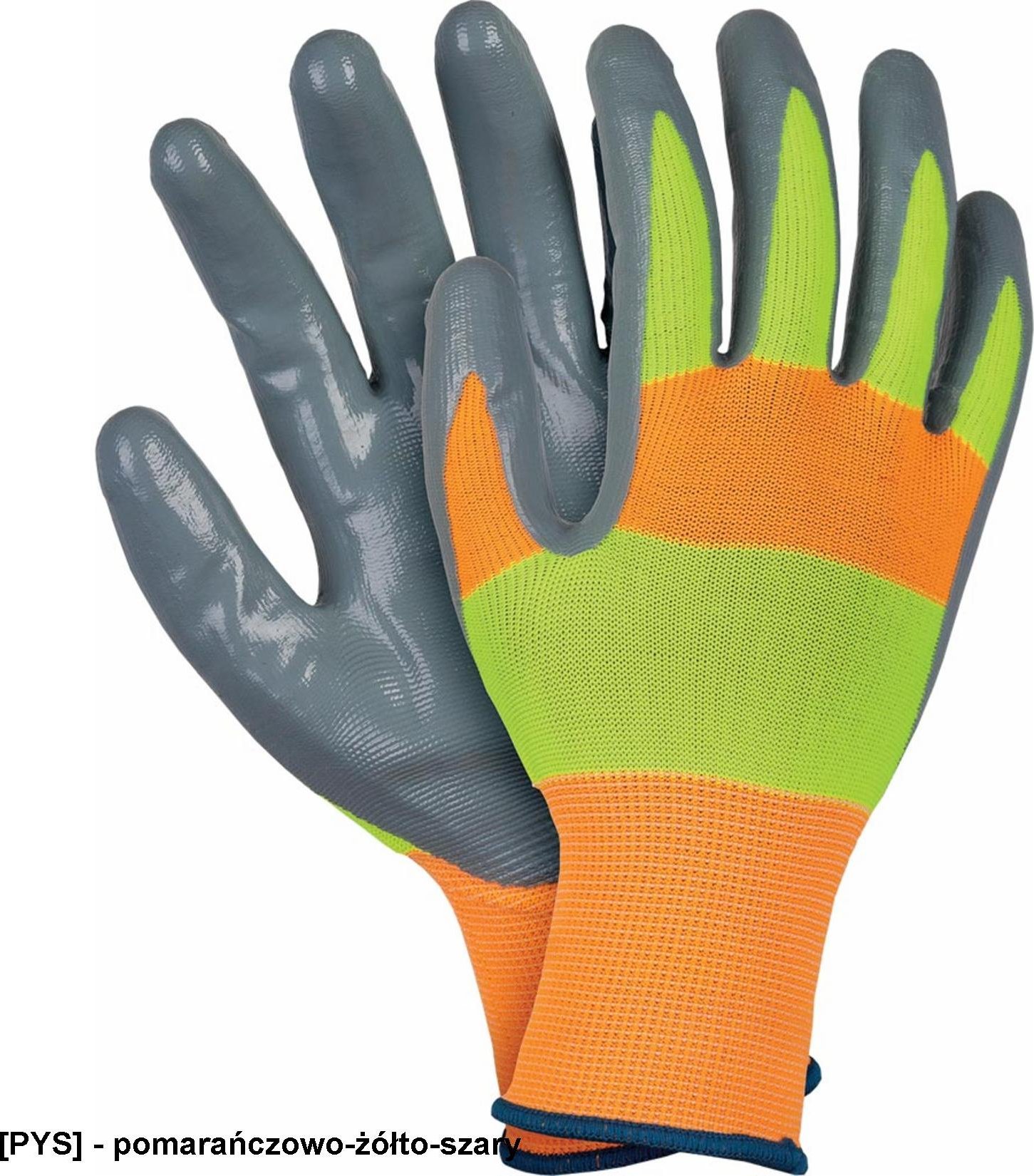 R.E.I.S. STRADA - rękawice ochronne powlekane nitrylem w kolorze żółto - pomarańczowym 10