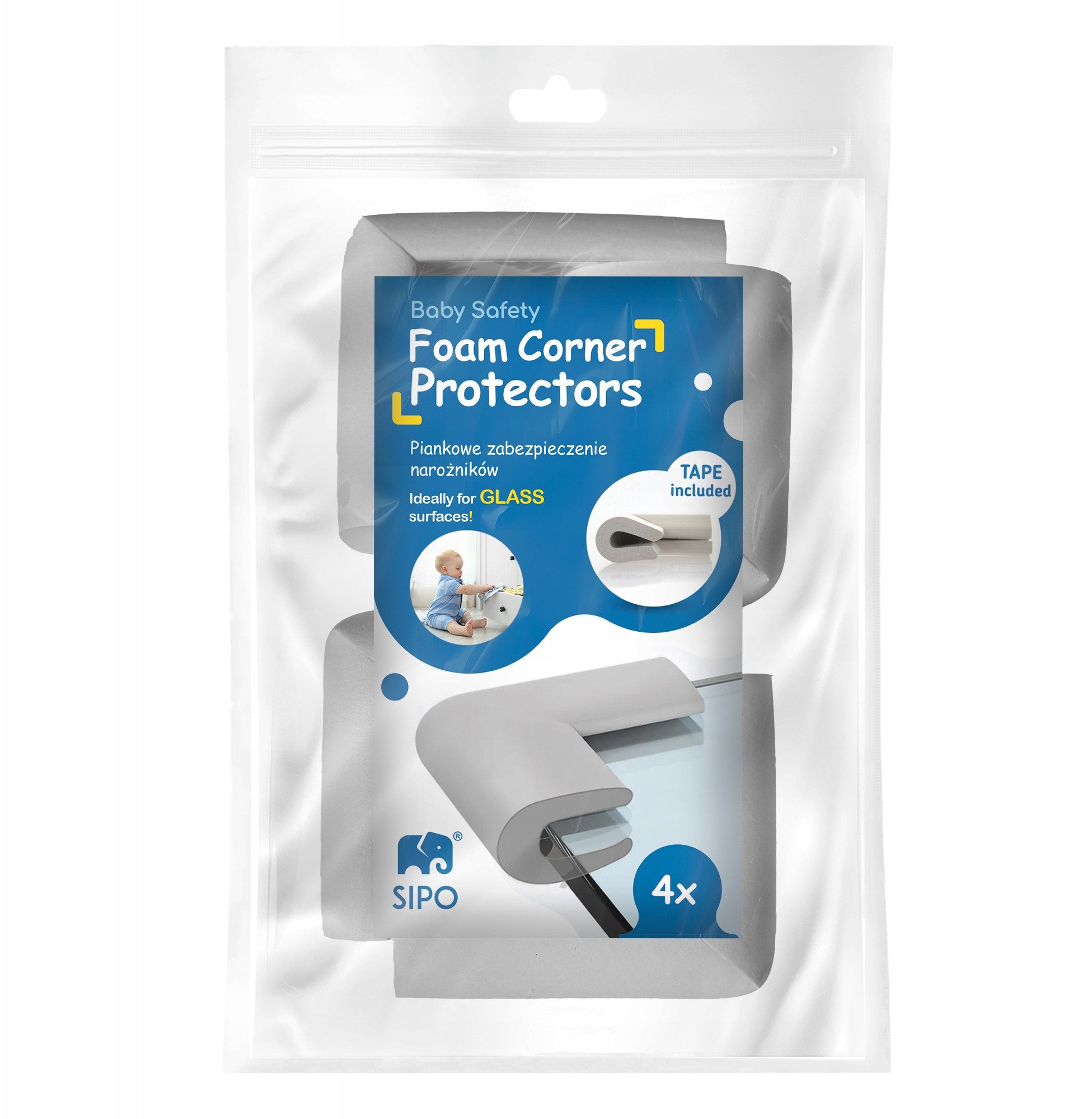 SIPO-SBS-T23UE PIANKOWE ZABEZPIECZENIA NAROŻNIKÓW SZARE