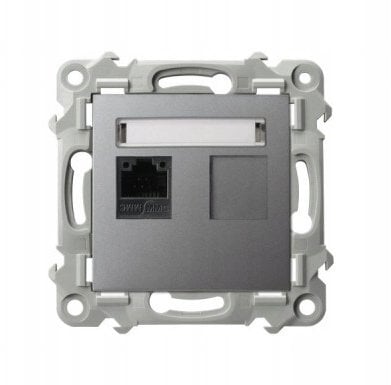 SZAFIR Gniazdo komputerowe pojedyncze, kat. 5e MMC szary mat GPK-1Z/K/m/70