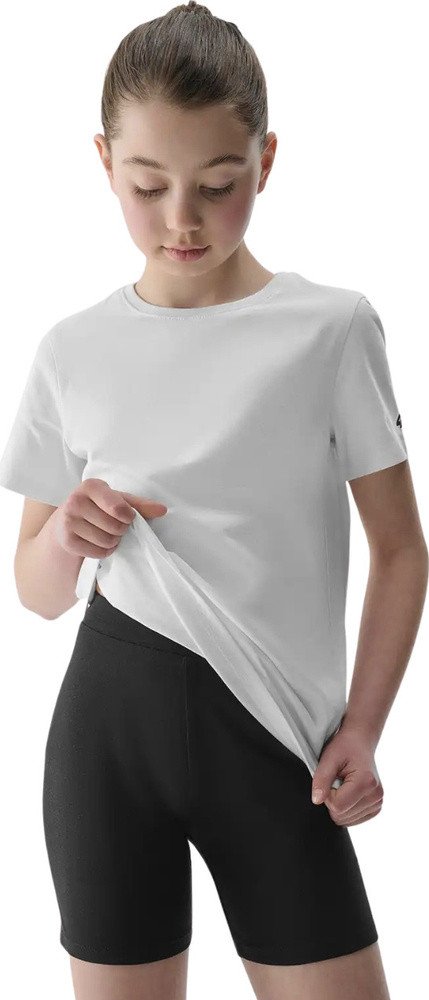 Komplet dla dziewczynki 4F koszulka, spodenki, worek F082 głęboka czerń 4FJWAW25TAPSF082 20S 122-128cm