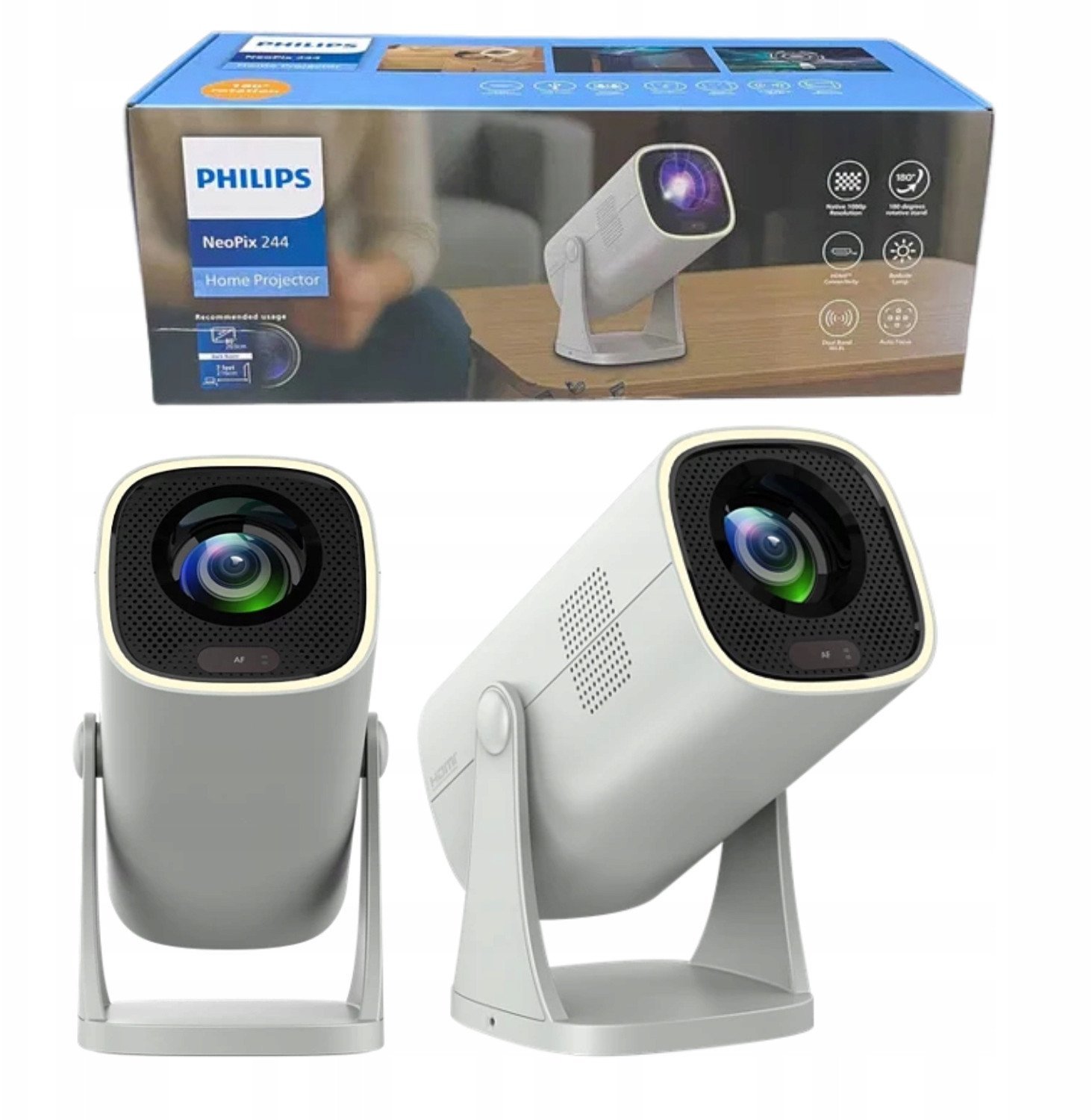 Philips NeoPix 244 Projector, 1920x1080, 1.2:1, 3000:1 , Grey | Philips