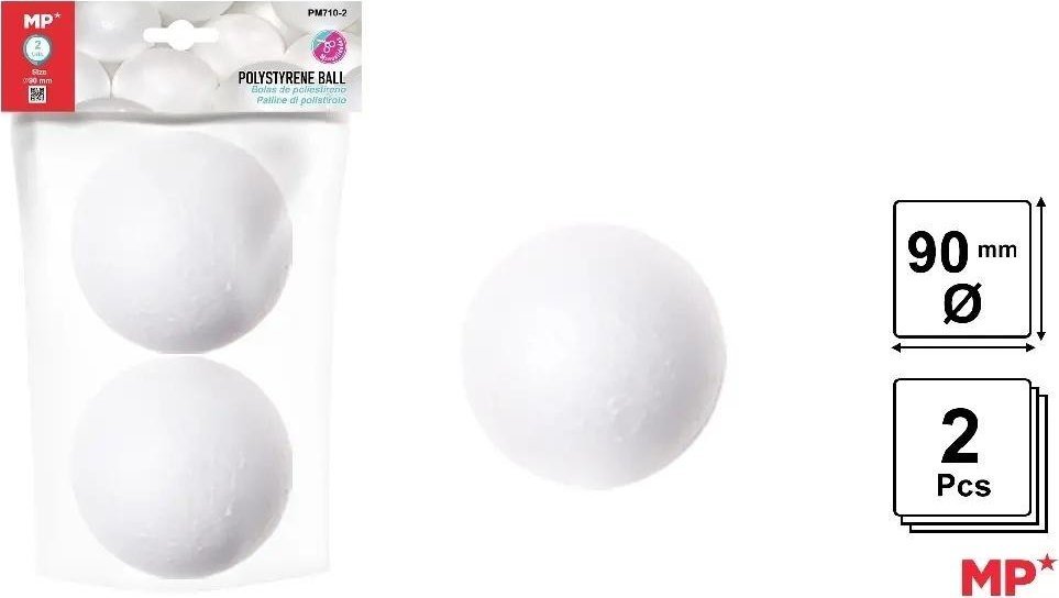 LeanToys Kulki styropianowe do zdobienia 90mm 2szt