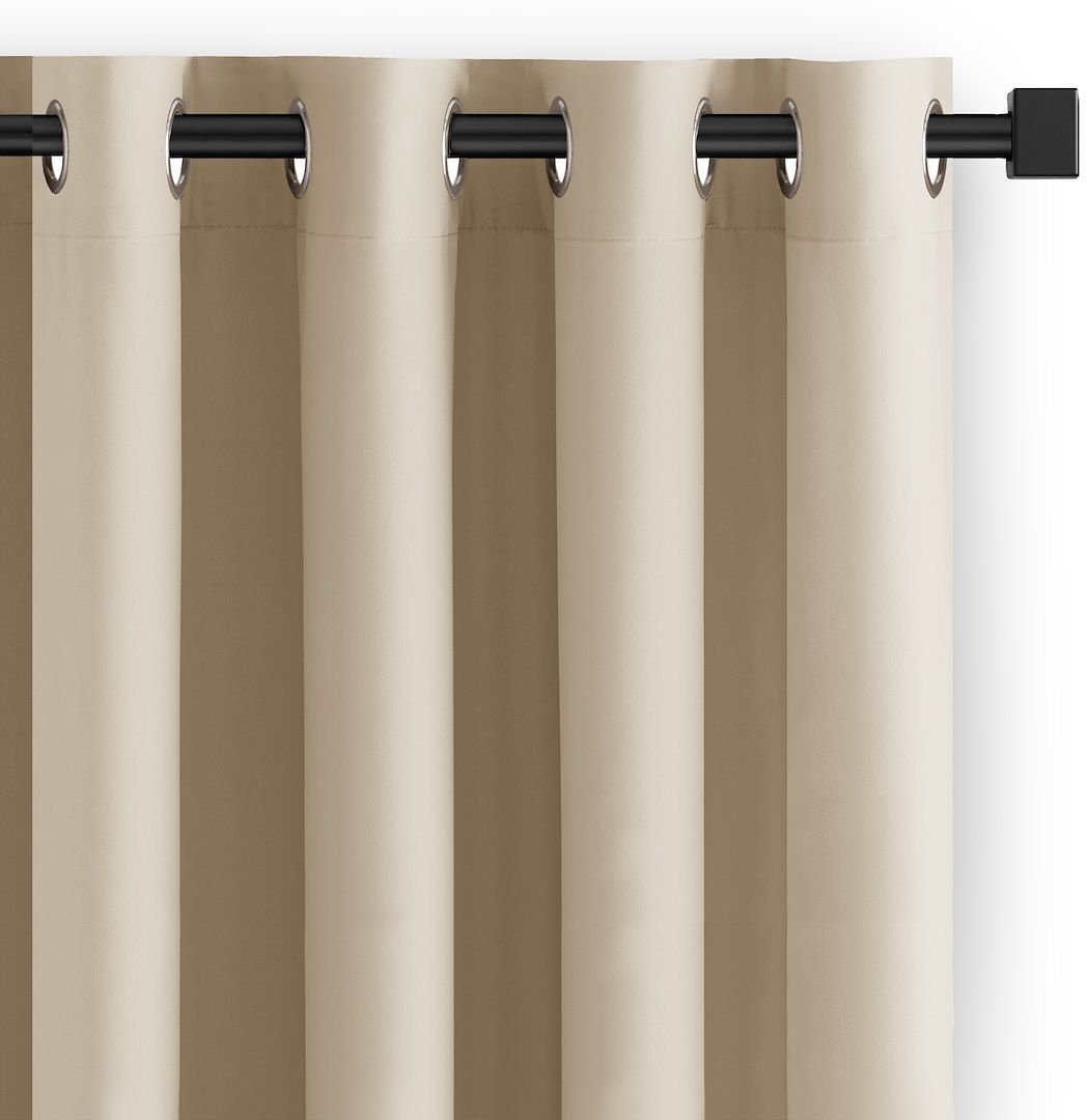 Zasłona do salonu CARLI na przelotkach gładka 200x250 j. beżowa Restilo
