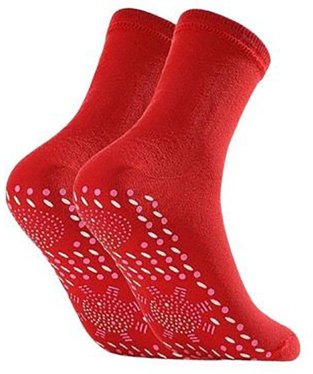 Rozgrzewające masujące skarpetki Tourmaline czerwone uniwersalne