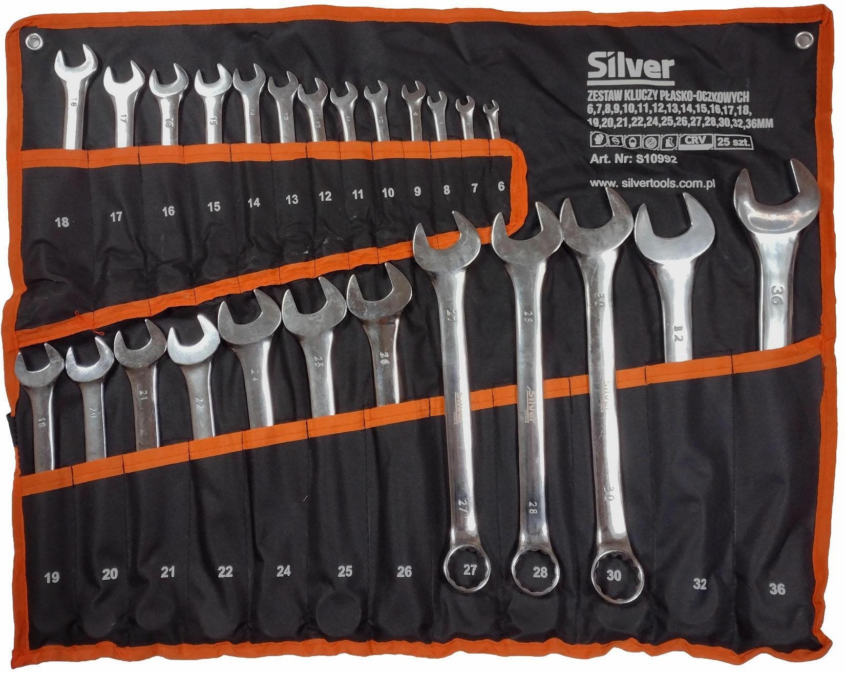 KLUCZ PŁASKO-OCZKOWY 6-36mm 25szt. /SILVER