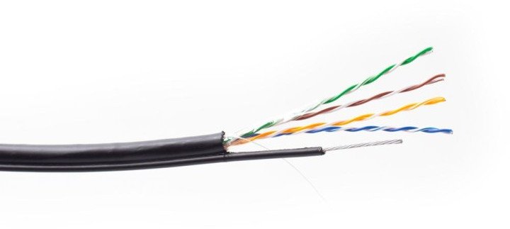 Kabel Skrętka Getfort Cat.5E U/Utp Uv Suchy Z Linką Nośną 305M