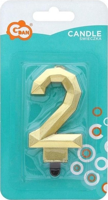 GoDan Świeczka Cyfra 2 Diament 7.6cm