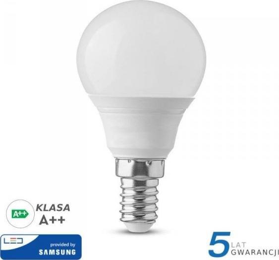 V-TAC Żarówka LED VT-225 SAMSUNG CHIP 4.5W E14 P45 3000K 470lm A++ 180st. 264