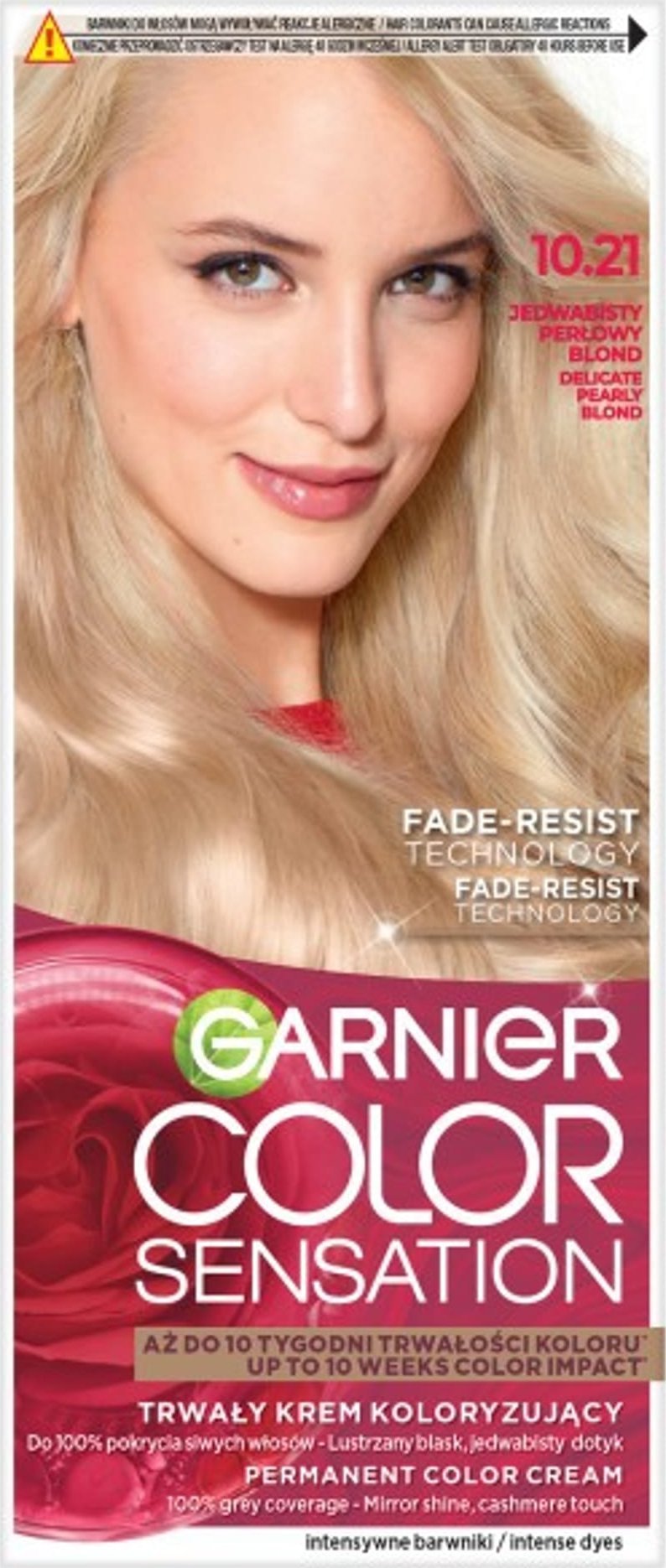 Garnier GARNIER Color Sensation Krem koloryzujący nr 10.21 - Jedwabisty Perłowy Blond 1op.