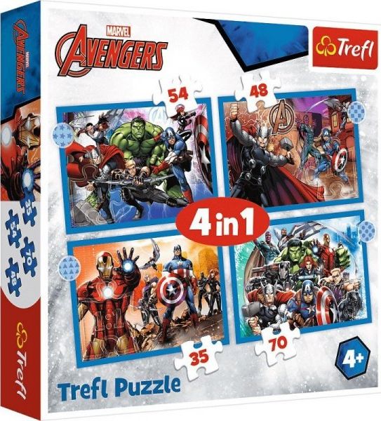 Trefl Puzzle 4w1 35,48,54,70el Odważni Avengersi. Avengers 34386 Trefl p8