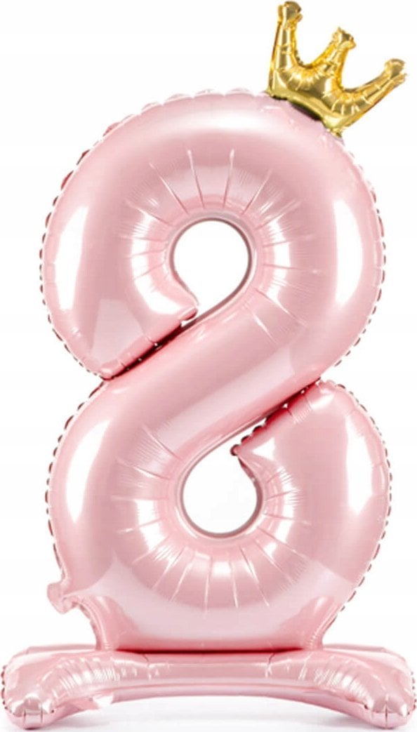 PartyDeco Stoj±cy balon foliowy 8 jasny róż 84cm
