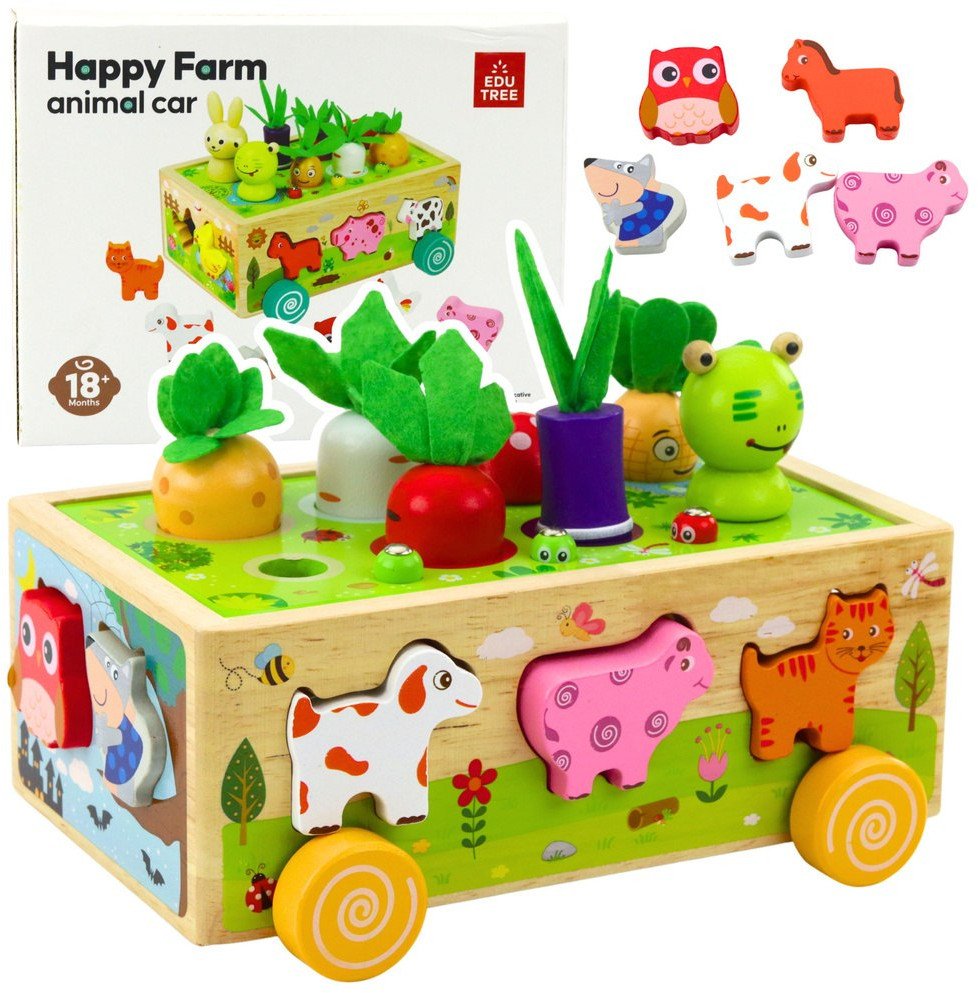 Zabawka Edukacyjna Drewniana Wesoła Farma Sorter Magnetyczne Robaki