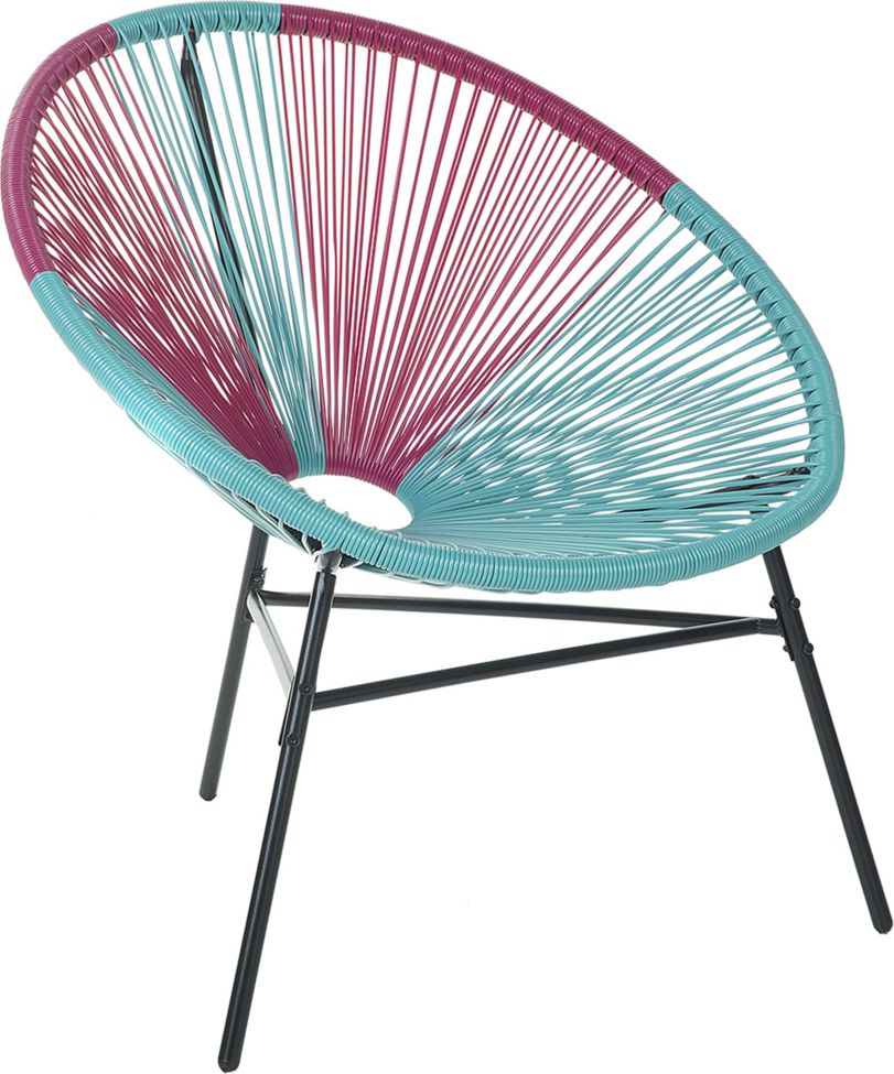 Shumee Krzesło rattanowe różowo-niebieskie ACAPULCO