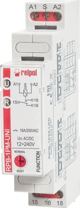 Relpol Przekaźnik bistabilny z pamięcią 1P 16A 12...240V AC/DC RPB-1PM-UNI 864391