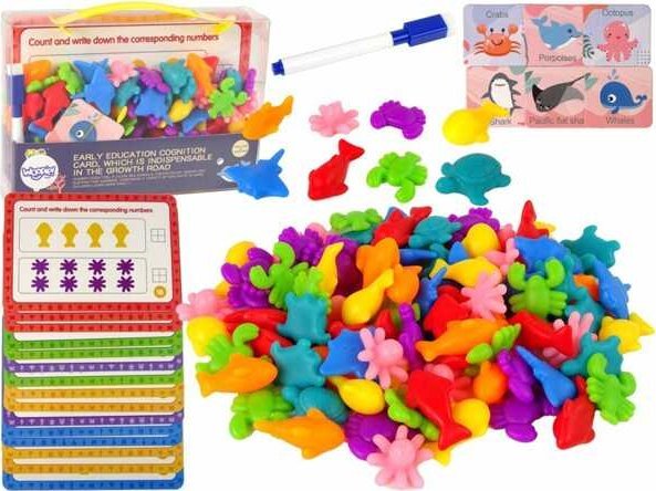 Woopie Zestaw Edukacyjny Nauka Liczenia Sortowanie Kolorów Morska Kraina 111 El.