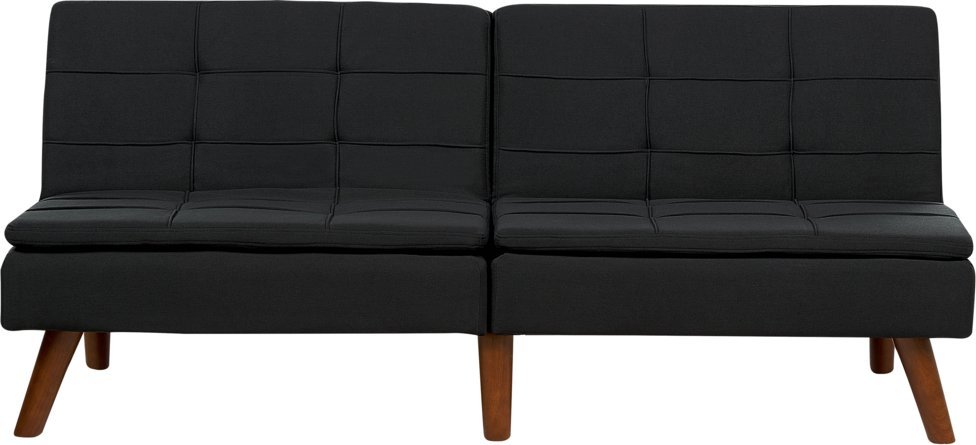 Beliani Sofa rozkładana czarna RONNE