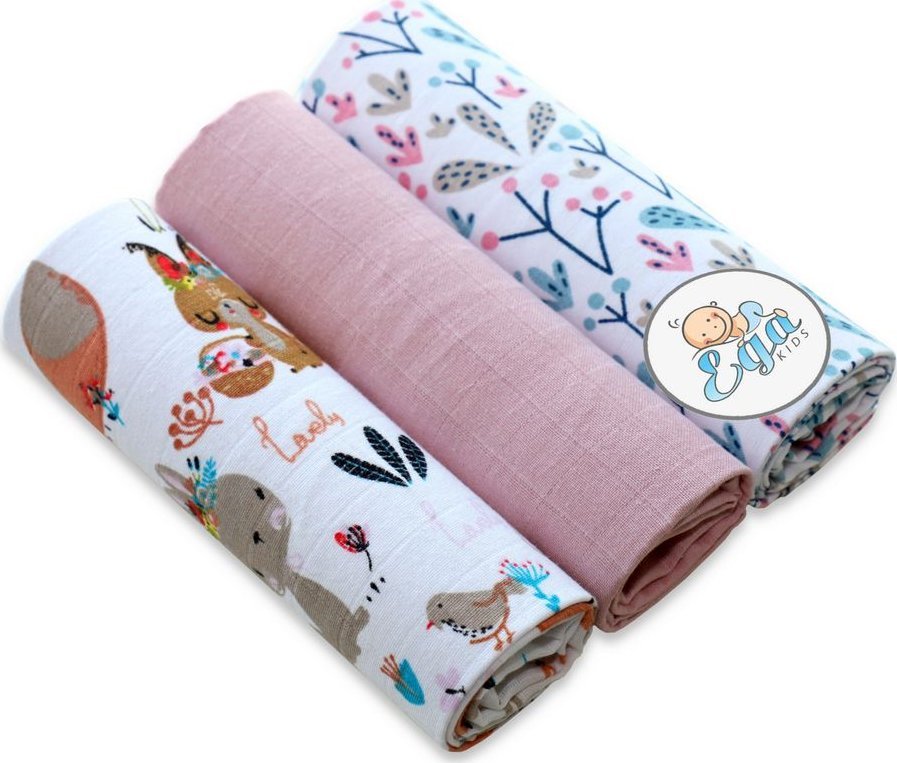 EgaKids Pieluchy Muślinowe 3 szt. 60/80 Zestaw Nr 7 1211 EgaKids