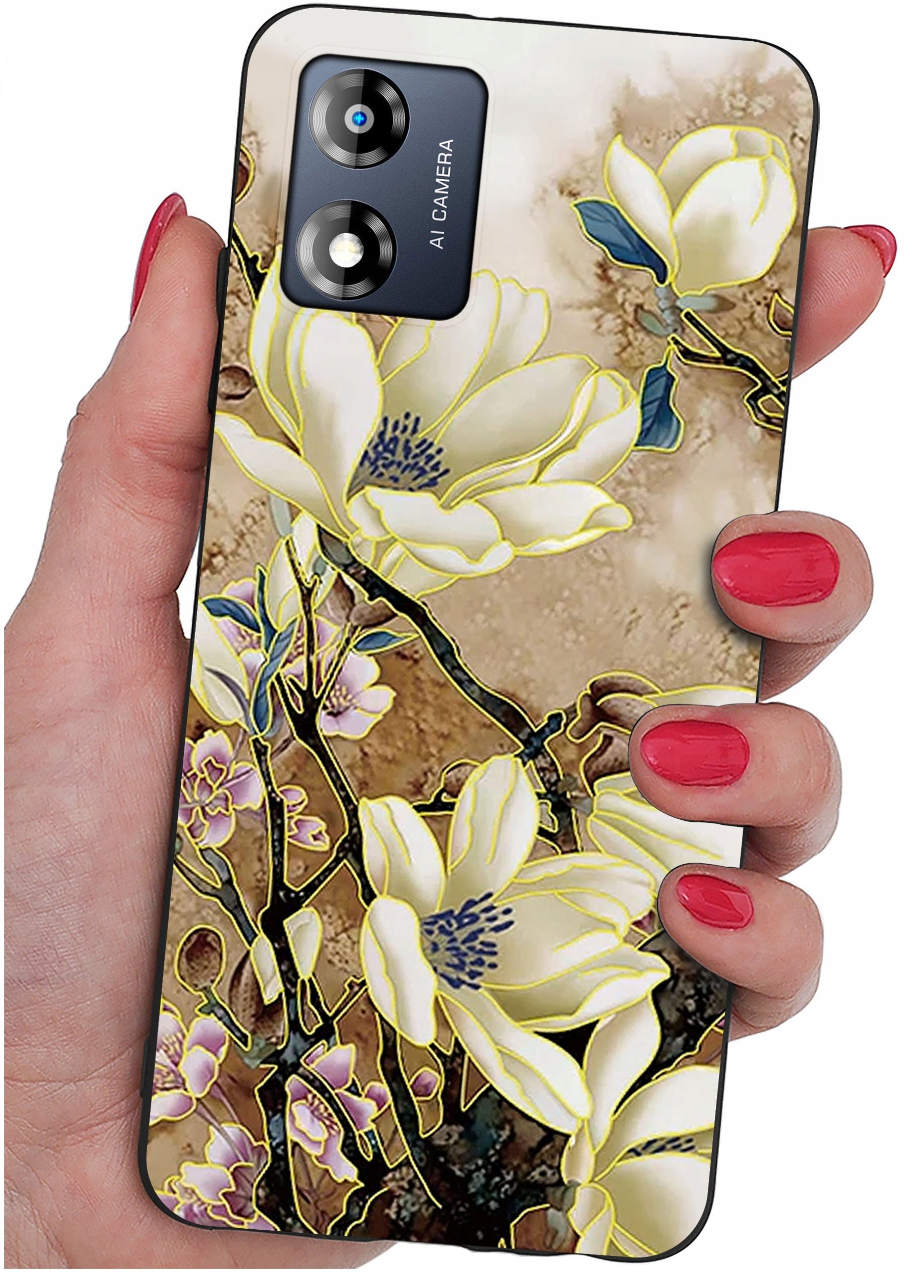 Etui do Motorola Moto E13 WZORY |SILIKONOWE MATT CASE + SZKŁO 9H