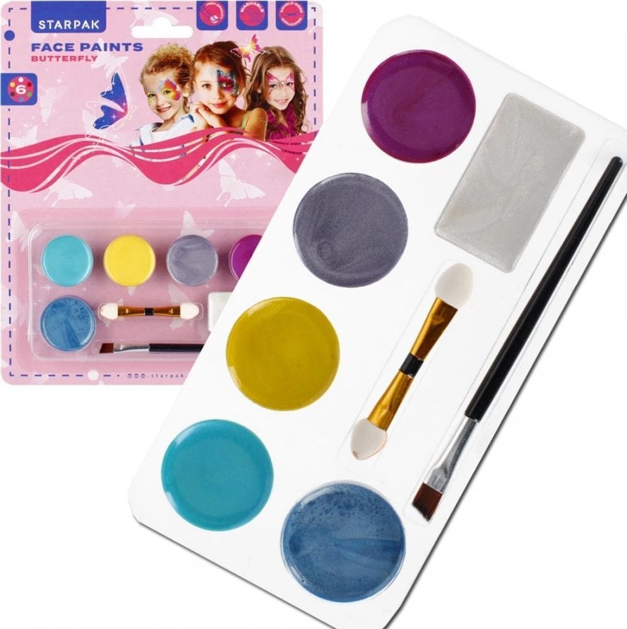 Starpak FARBY DO TWARZY 6KOL AKC MOTYL STK B/C 12/144