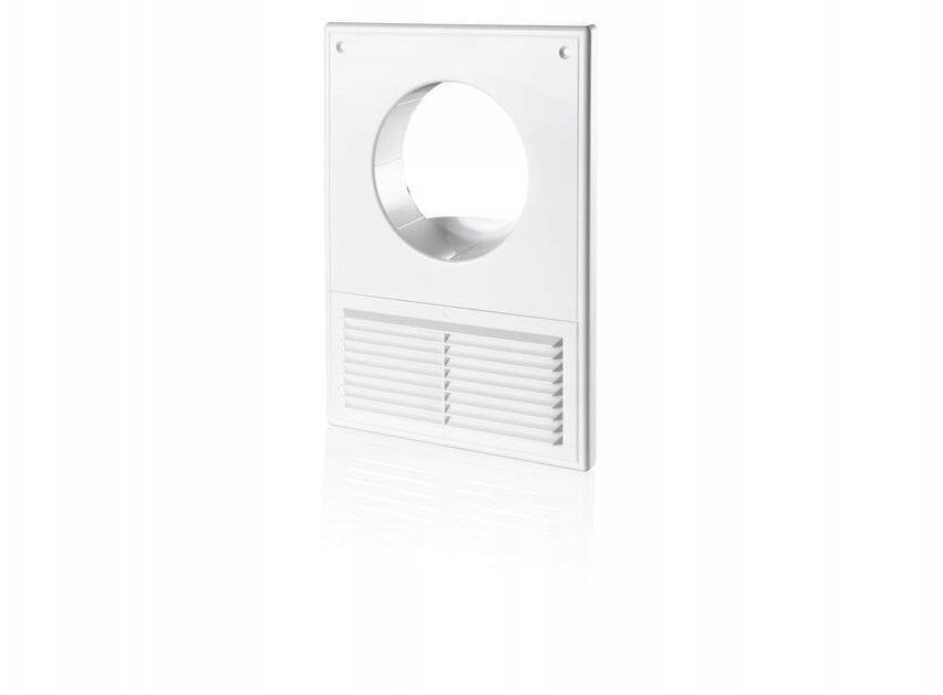 Kratka wentylacyjna z siatką 250x180mm i wejściem okrągłym fi 125mm biała MW125AKU