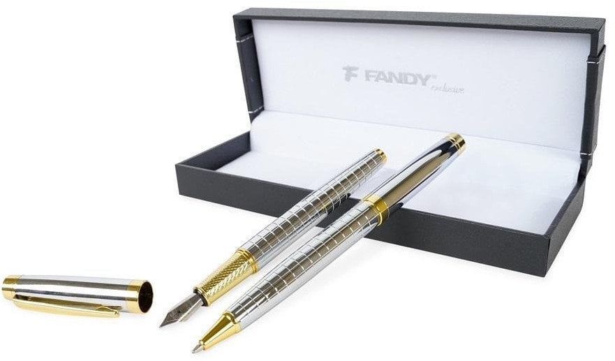 Długopis + piór wieczne Centarus srebrny