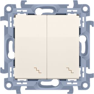 Kontakt-Simon Łącznik schodowy Simon 10 podwójny 10AX kremowy (CW6/2.01/41)