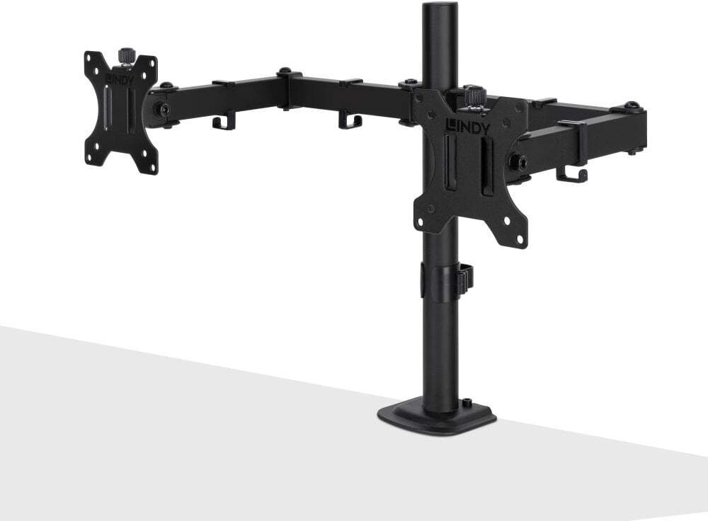 Podwójny regulowany uchwyt na wyświetlacz - czarny