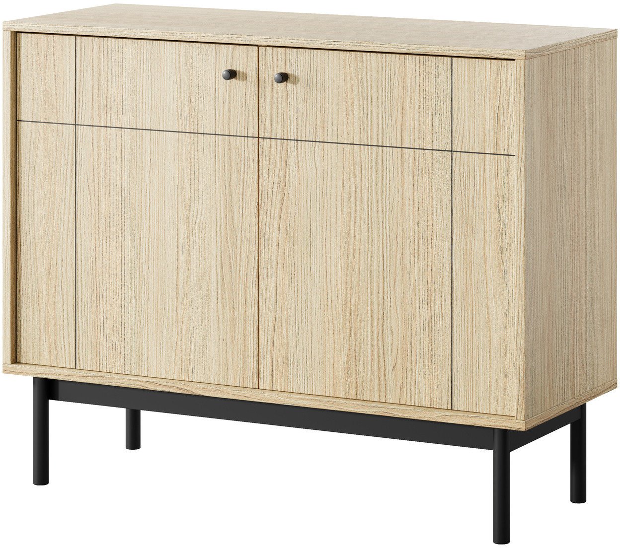 Komoda Sora K104 w kolorze Dąb Linea z czarnymi nogami