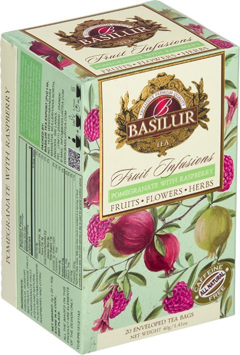 Basilur Basilur POMEGRANATE WITH RASPBERRY herbata owocowa GRANAT MALINA bez kofeiny - 20 x 2 g