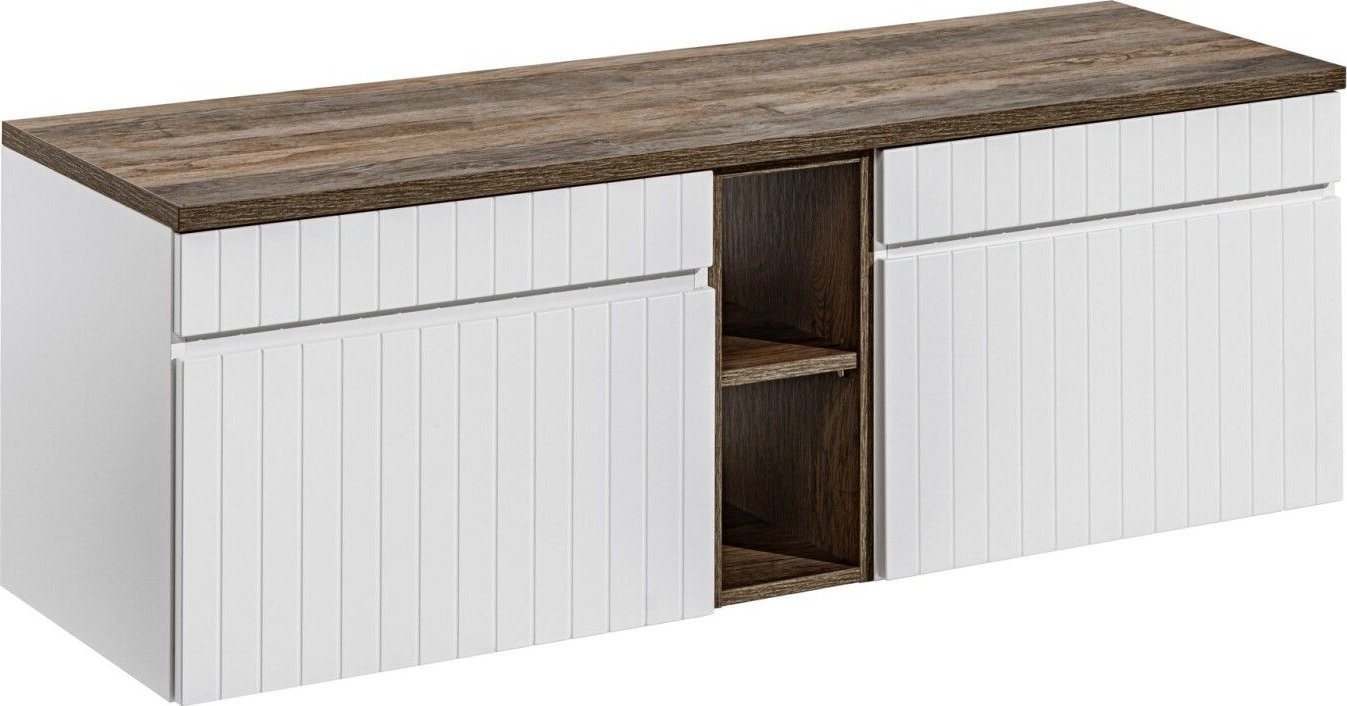 Comad Szeroka szafka pod umywalkę, wisząca, Iconic, 180x46x46 cm, biały, mat