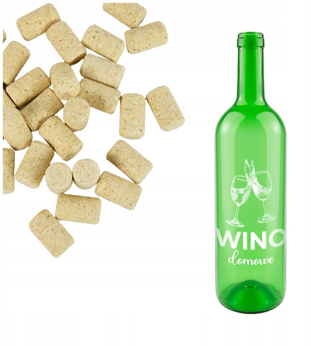 Bimberek 10x Butelki na wino 0,75l WINO DOMOWE szklane butelki ZIELONE