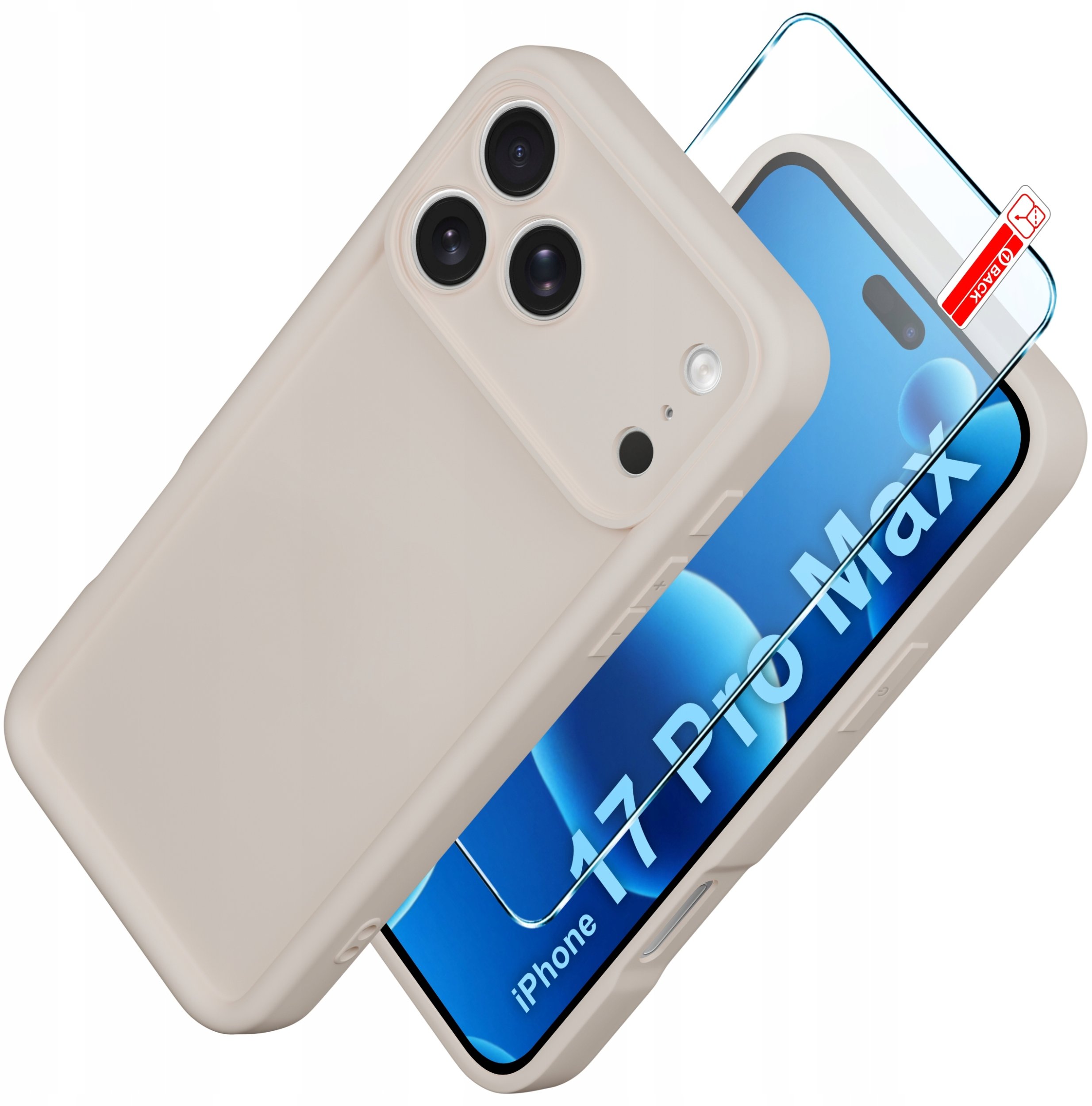 Etui do iPhone 17 Pro Max CASE silikonowe MATOWE + SZKŁO 9H